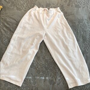Crosby White Wide Leg Cropped Pants